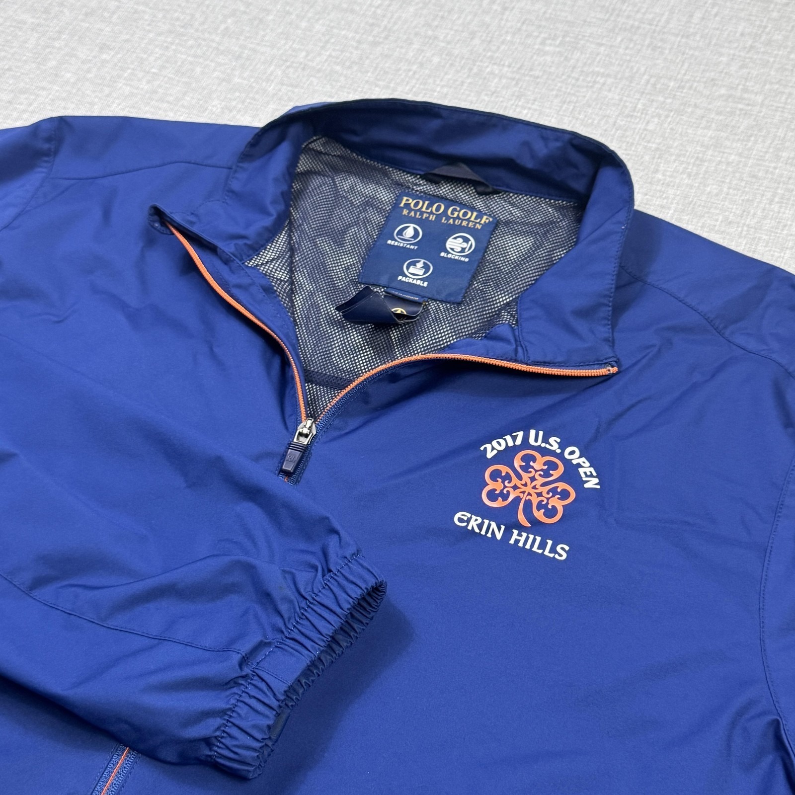 Polo Golf Ralph Lauren Erin Hills Windbreaker Golf Jacket Mens Xl Blue Full Zip